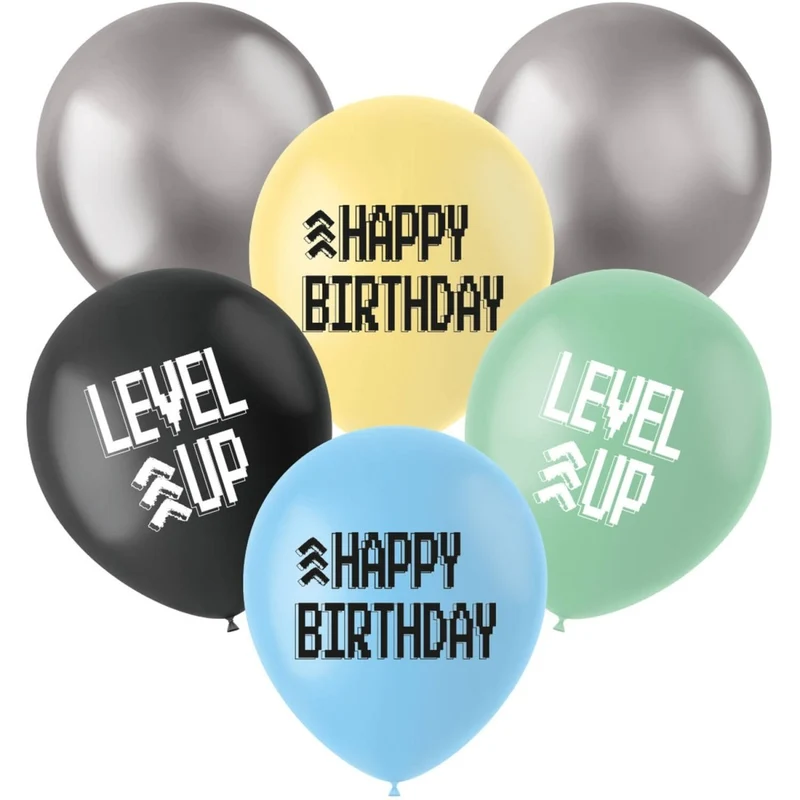 Gaming Party Ballons Alles Gute zum Geburtstag 33cm 6 Stk