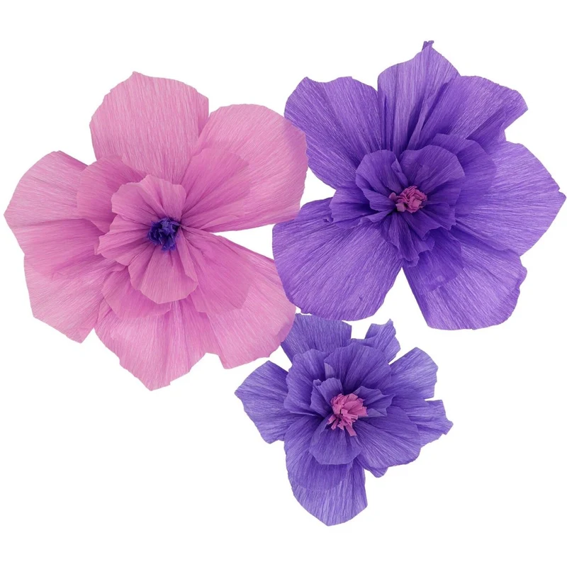 Blumen Tischdekoration Lila 30cm 3Stück