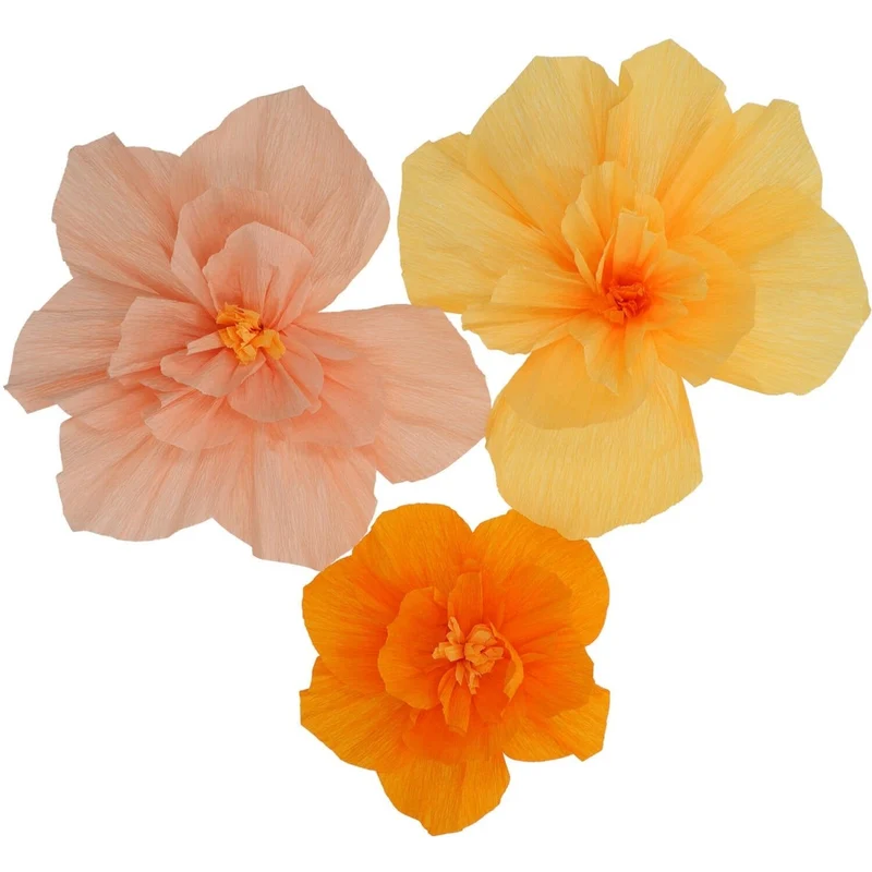 Blumen Tischdekoration Orange 30cm 3Stück