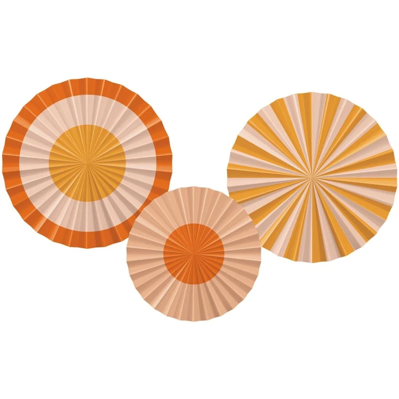 Orange Papierfächer 35cm 3Stück