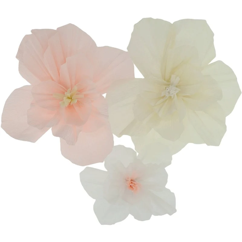 Blumen Tischdekoration Pastell 30cm 3Stück