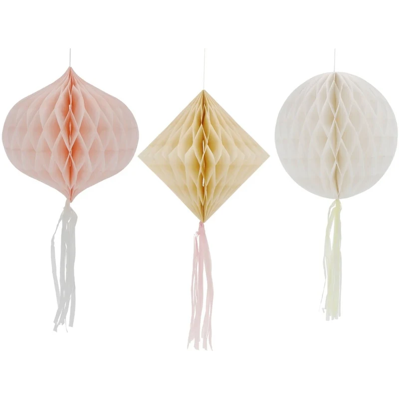 Bunte Waben Pastell 30cm 3Stk