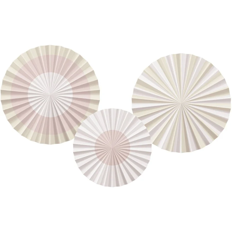 Farbige Papierfächer Pastell 35cm 3Stück
