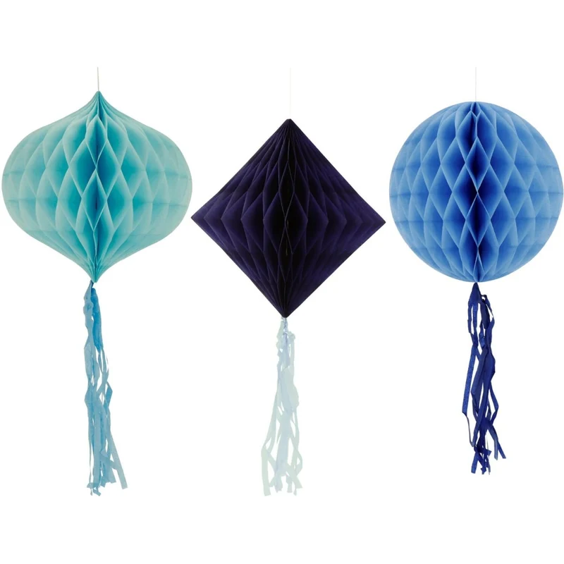 Blaue Waben 30cm 3Stück