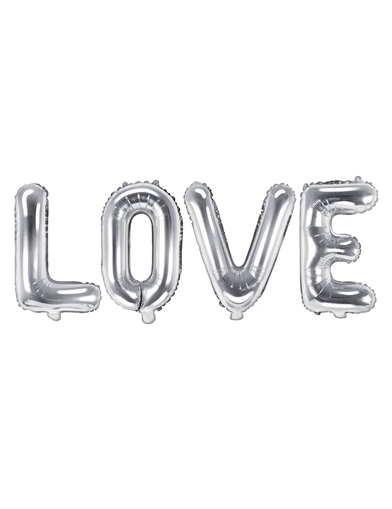 Aluminiumfolienballon-Buchstaben LOVE silber 140 x 35 cm