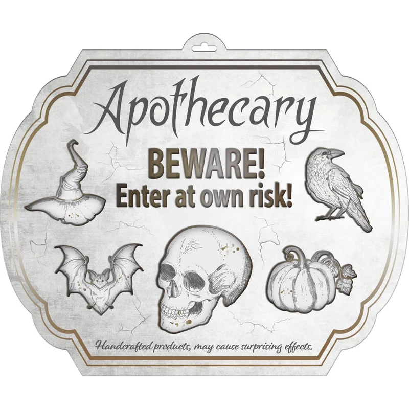 Halloween Türschild Beware At Own Risk 50cm