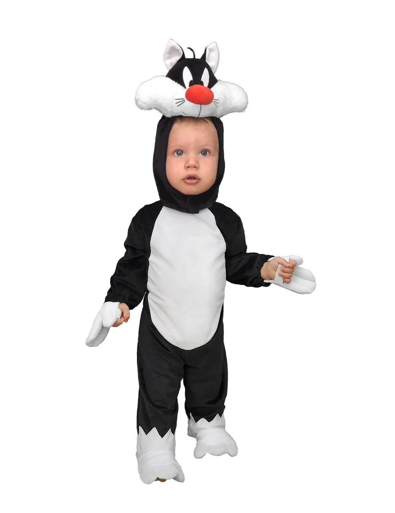 Sylvester™-Babykostüm Looney Tunes™ Lizenz schwarz-weiß