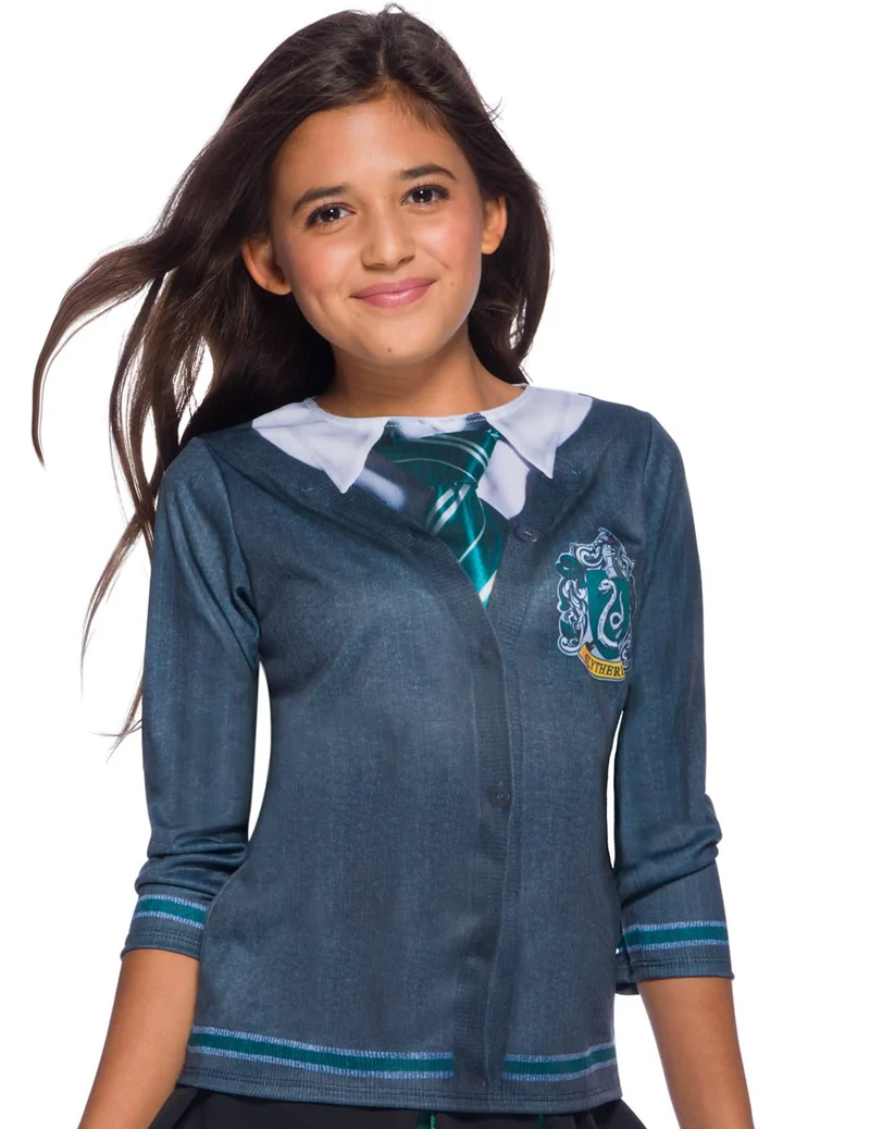 Slytherin™-Uniform Kostüm für Kinder Harry Potter™ grau-grün-weiß