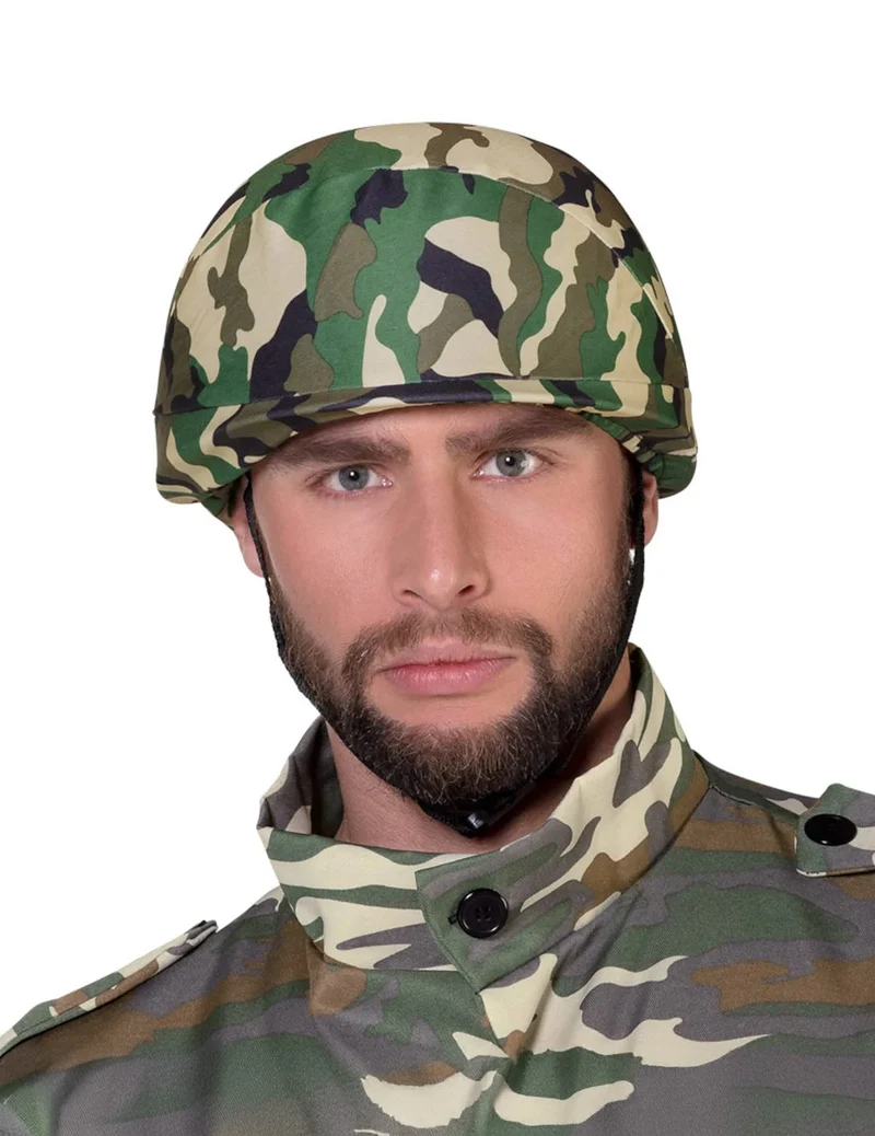 Militär-Helm mit Tarnmuster für Kinder Kostüm-Zubehör grün-schwarz-braun