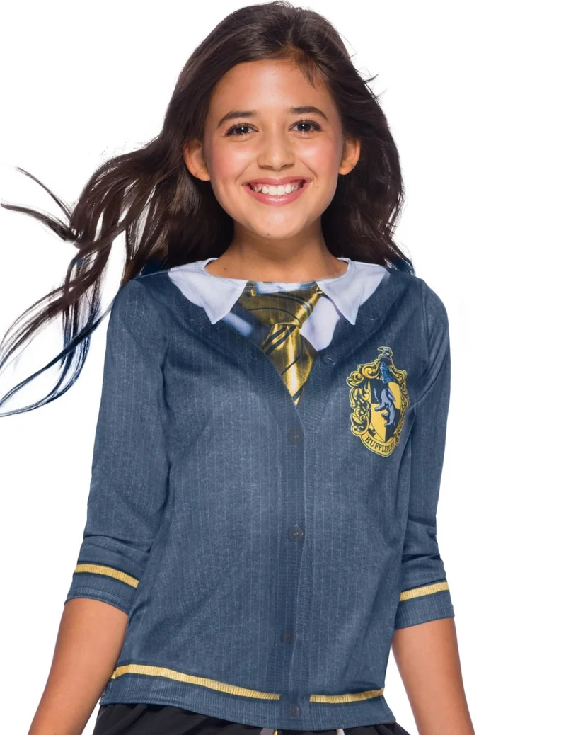 Hufflepuff™-Zauberschüler-Uniform für Mädchen Harry Potter™-Lizenz blau-weiß-goldfarben