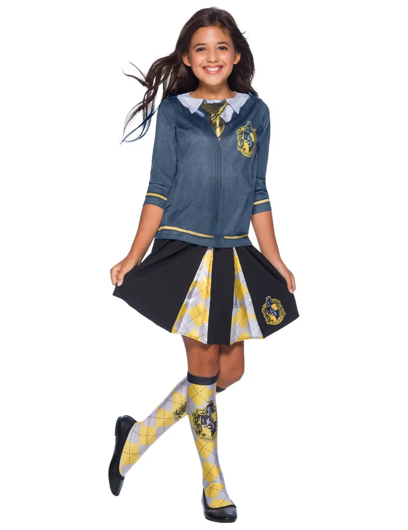 Hufflepuff™-Zauberlehrling-Rock für Mädchen Harry Potter™ schwarz-gelb