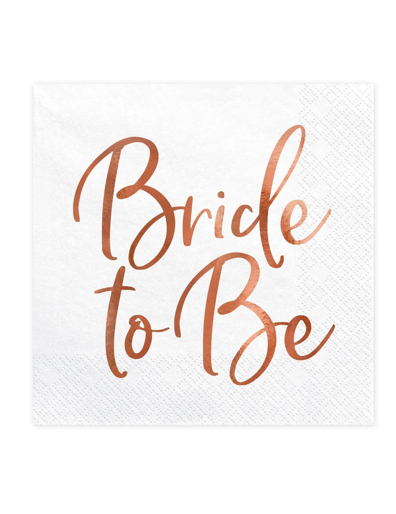 Bride to Be Papier-Servietten JGA Tischzubehör 20 Stück roségold 33 x 33 cm
