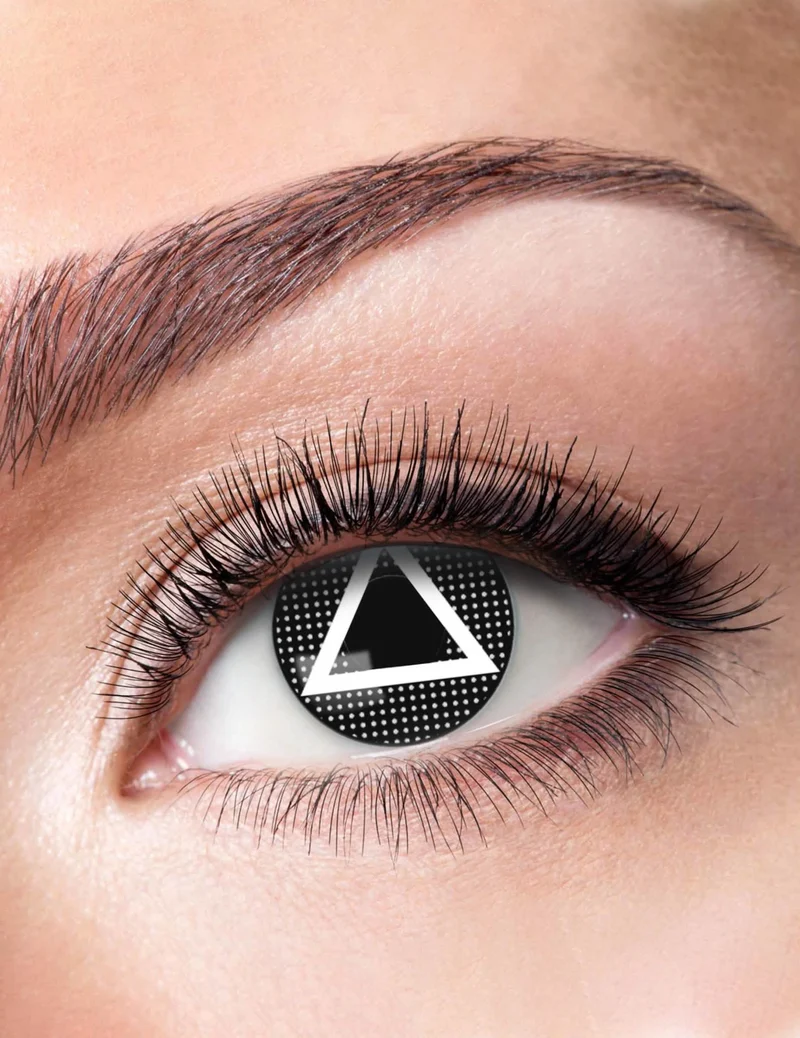 Einweg-Kontaktlinsen Make Up schwarz-weiss für Erwachsene