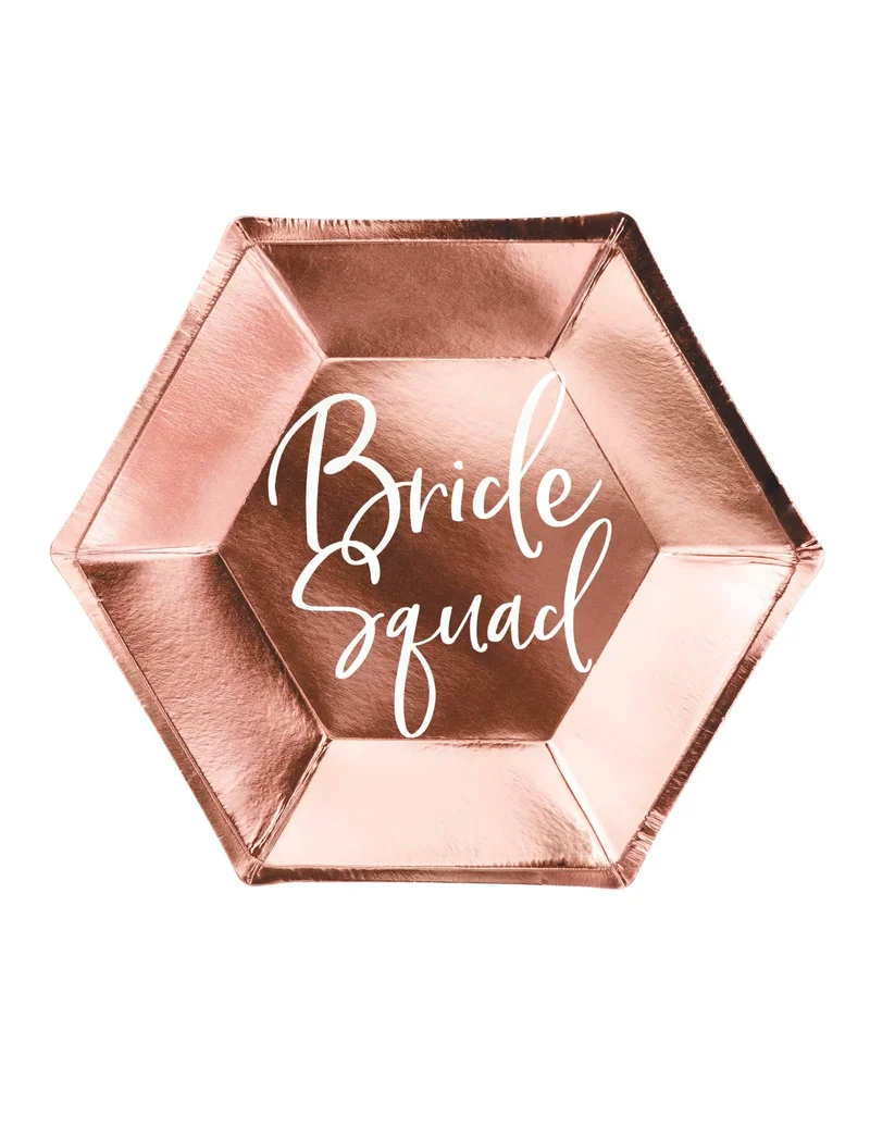 Bride Squad-Pappteller Tischzubehör 6 Stück roségold 23 cm