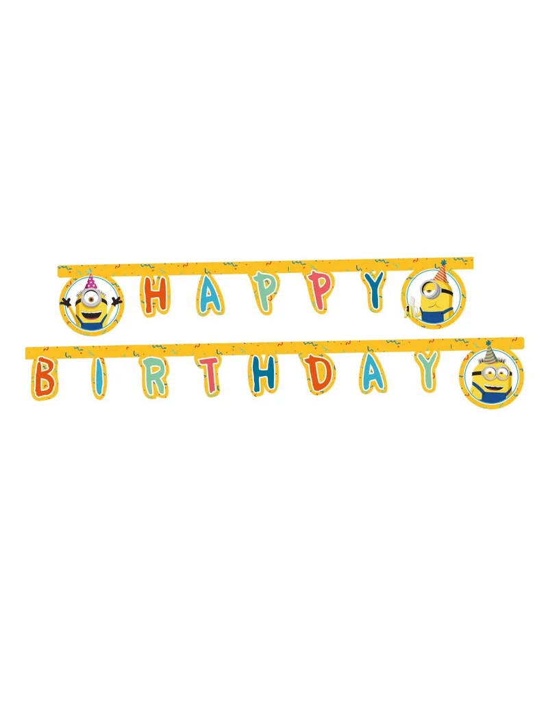 Minions™-Partygirlande "Happy Birthday" Deko bunt 120 cm