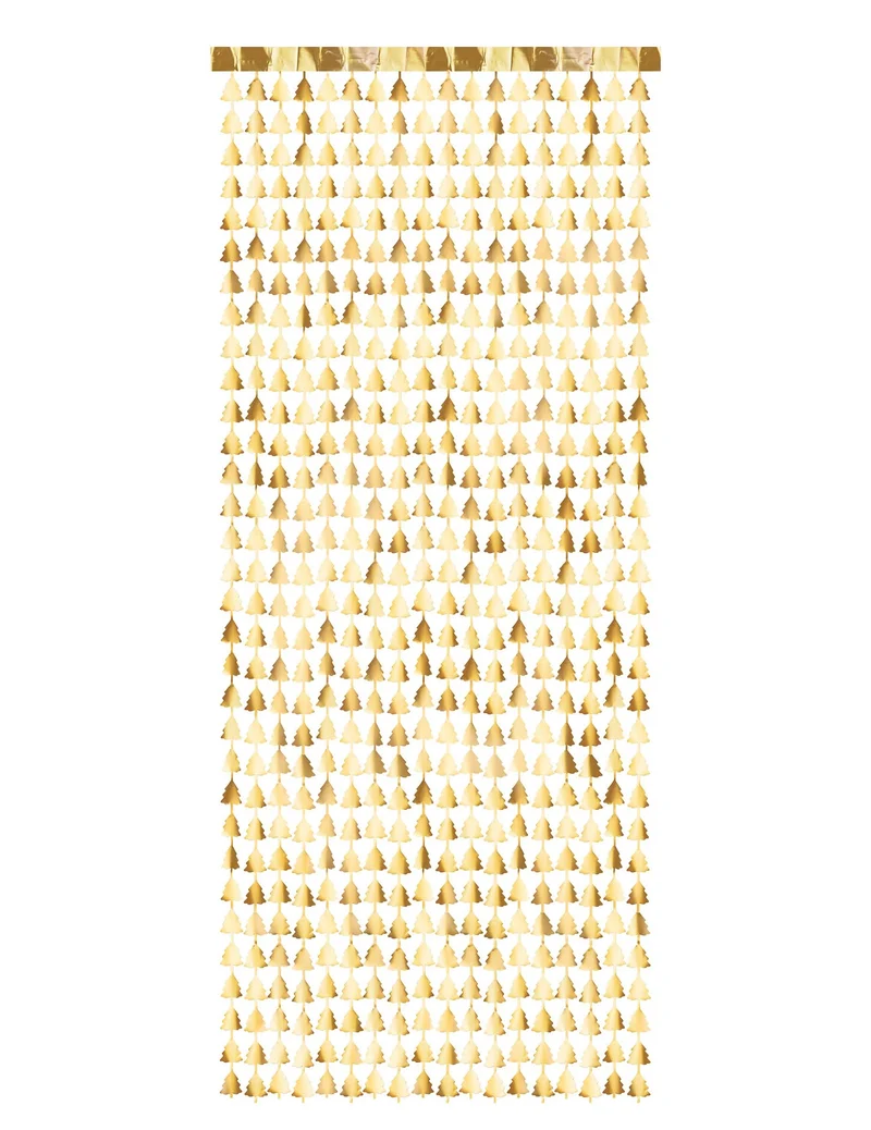 Festlicher-Vorhang winterliche-Deko goldfarben 245 x 100 cm