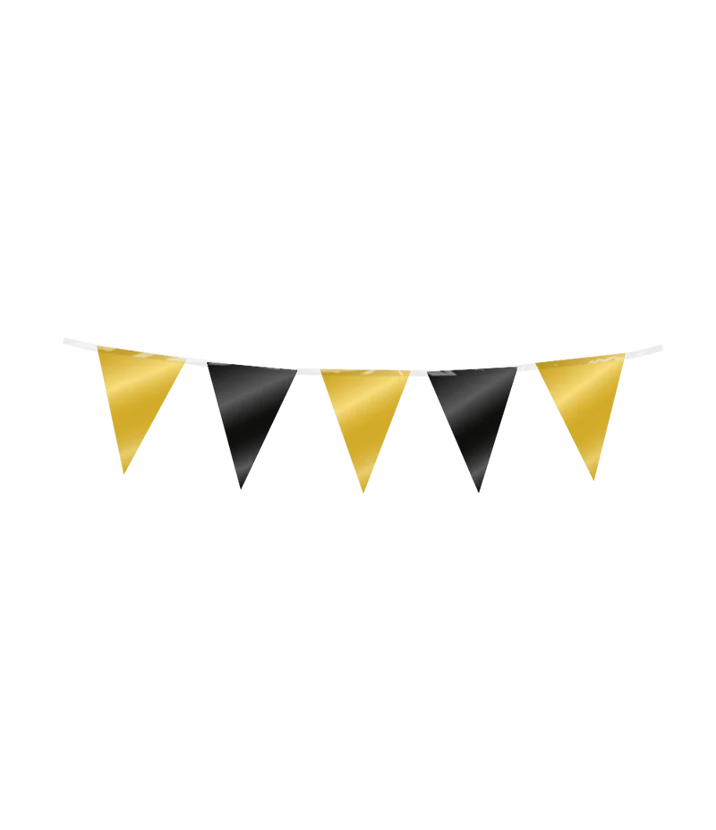 Schwarz Gold Girlande Mini Folie 3m