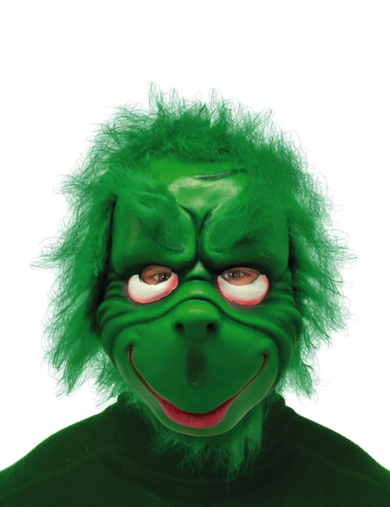 Weihnachtsmaske eines Griesgrams für Erwachsene grün
