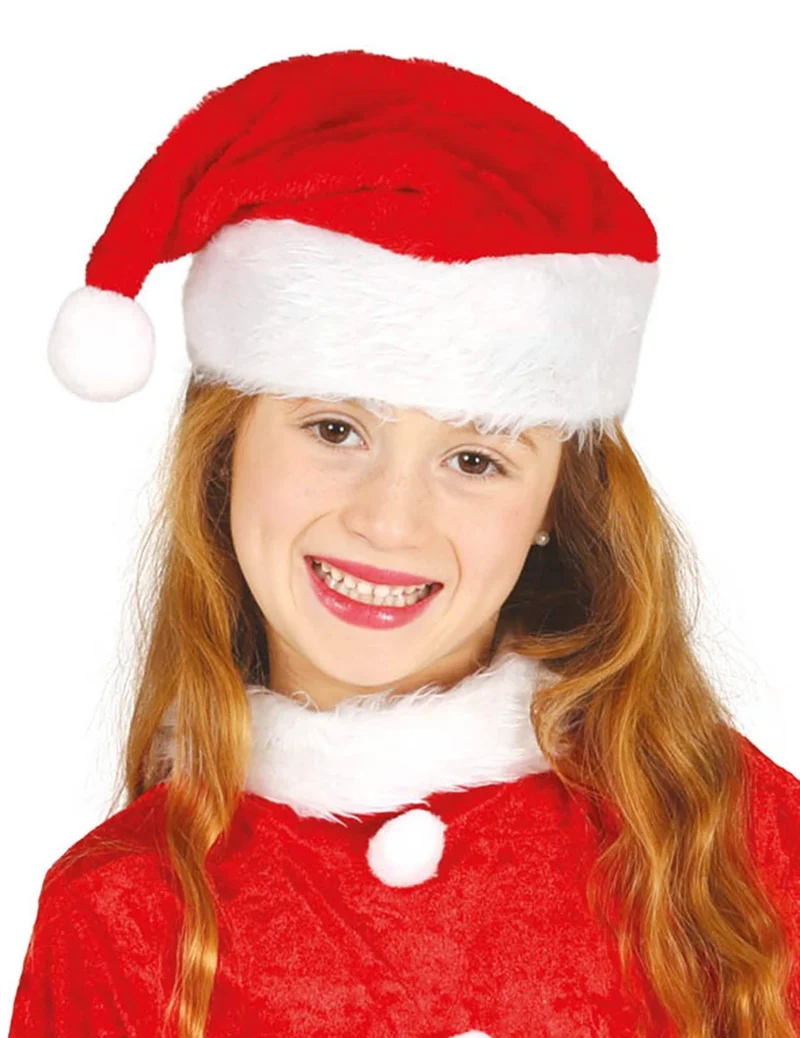 Klassische Weihnachtsmütze für Kinder Accessoire rot-weiß