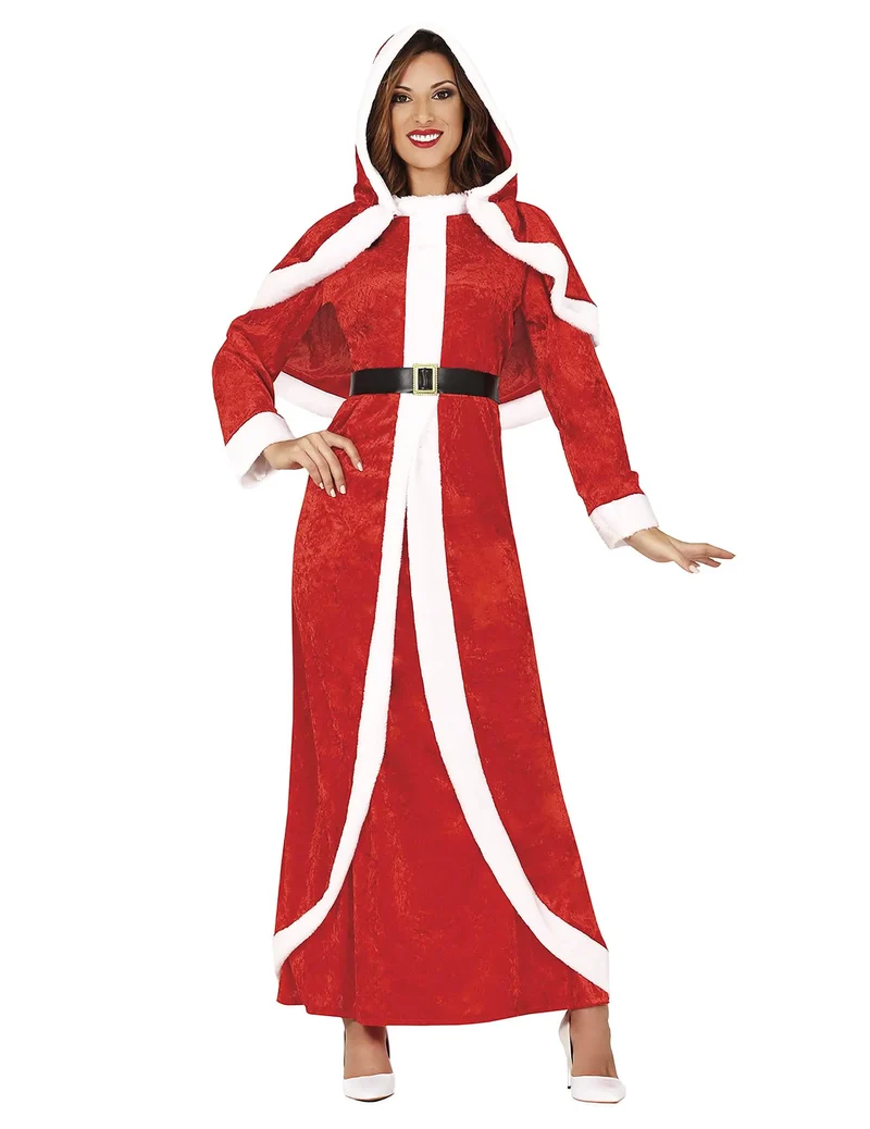 Weihnachtsfrau-Damenkostüm für Weihnachten rot-weiß