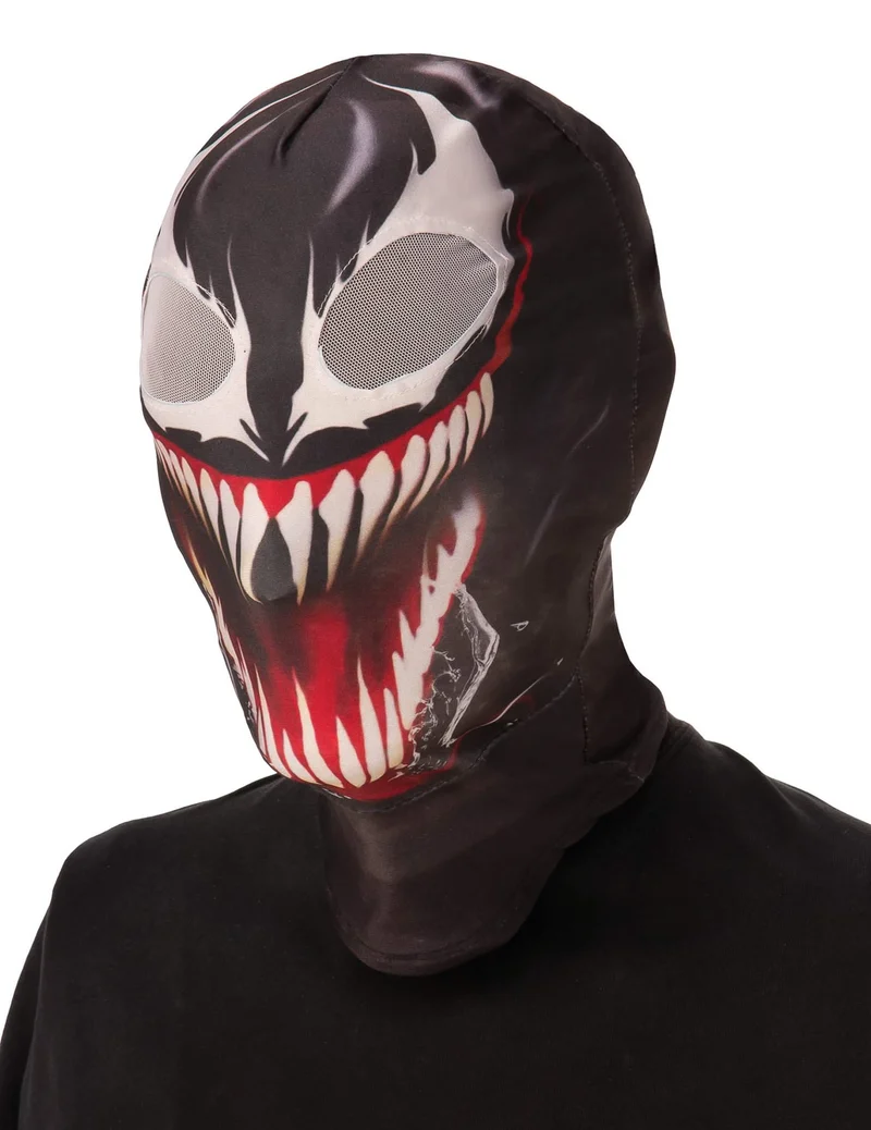 Lizenzierte Venom™-Stoffmaske Halloween-Accessoire für Erwachsene schwarz-weiß-rot