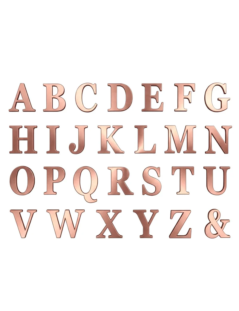 Buchstaben-Set Raumdekoration klebend 48 Stück rosegold 13,5 cm