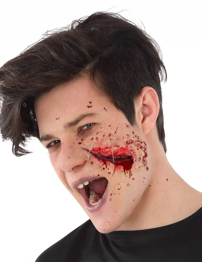 Künstliche Wunde Halloween-Make-up Schnittwunde für Erwachsene