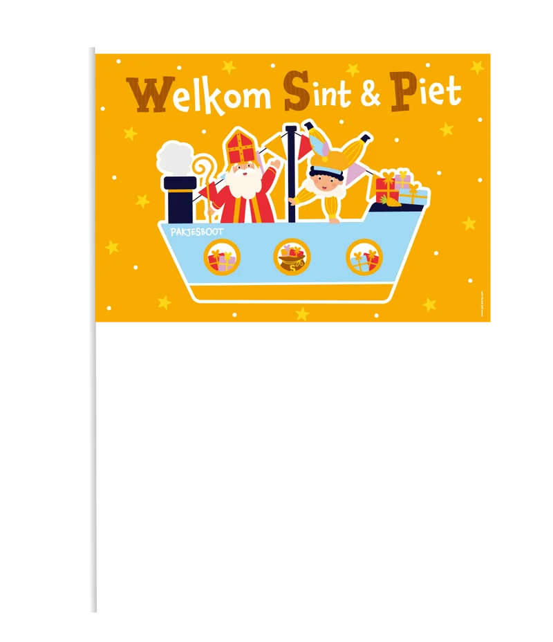 Sinterklaas winkende Fahne 30cm