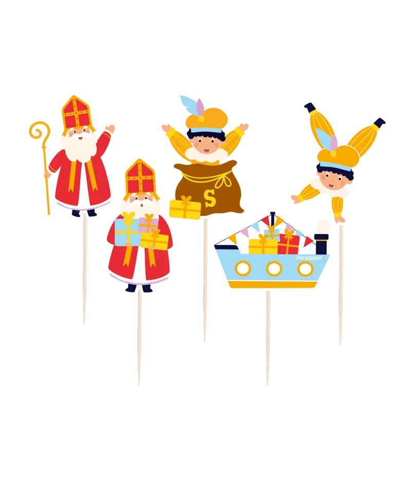 Sinterklaas Cocktailstäbchen 6,5cm 16Stk