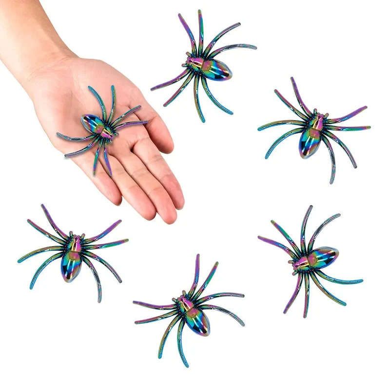 Halloween Spinnennetz mit Spinne 5,5cm 6Stk