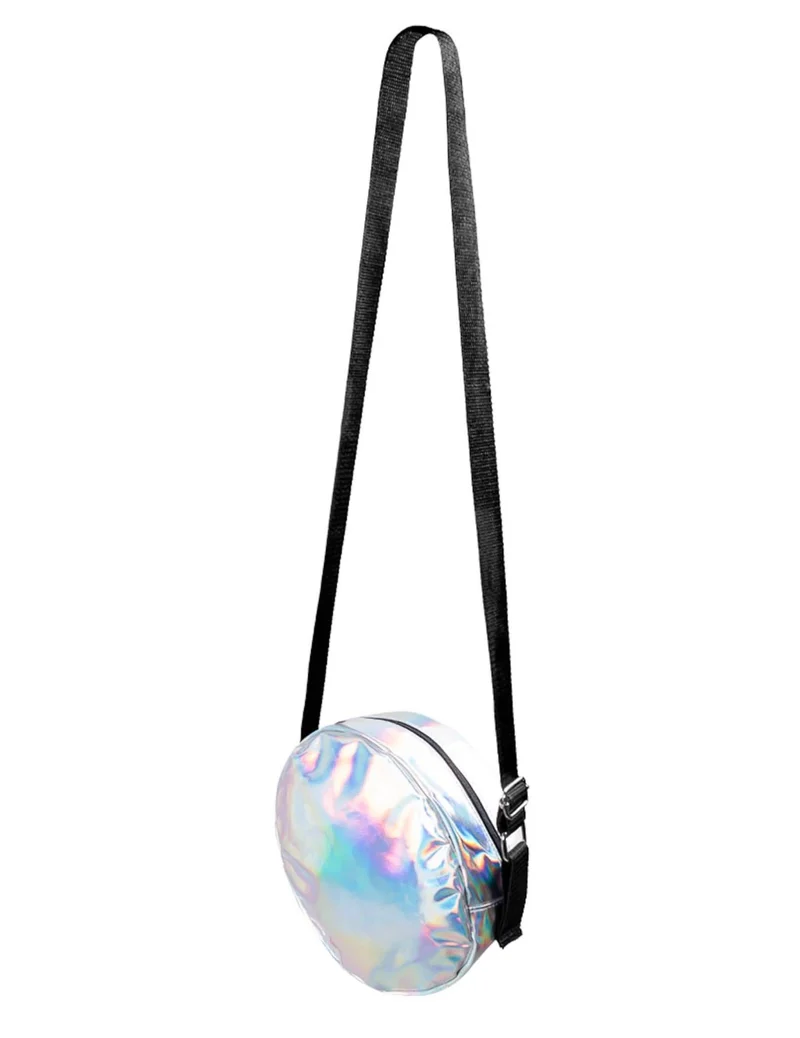 Holografie-Tasche zum umhängen 70er-Jahre-Zubehör bunt 64 x 6 x 22 cm