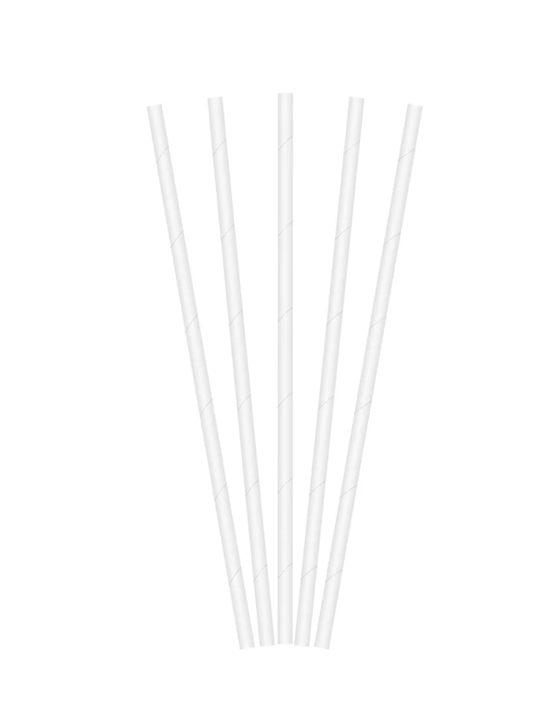 Strohhalm-Set Tischzubehör Papierhalme 20 Stück weiß 19,5 cm