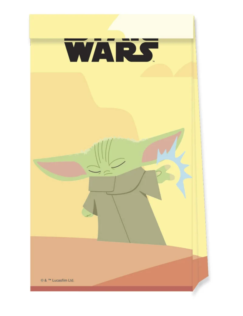 Geschenktüten Baby Yoda The Mandalorian™ Kindergeburtstag 4 Stück bunt