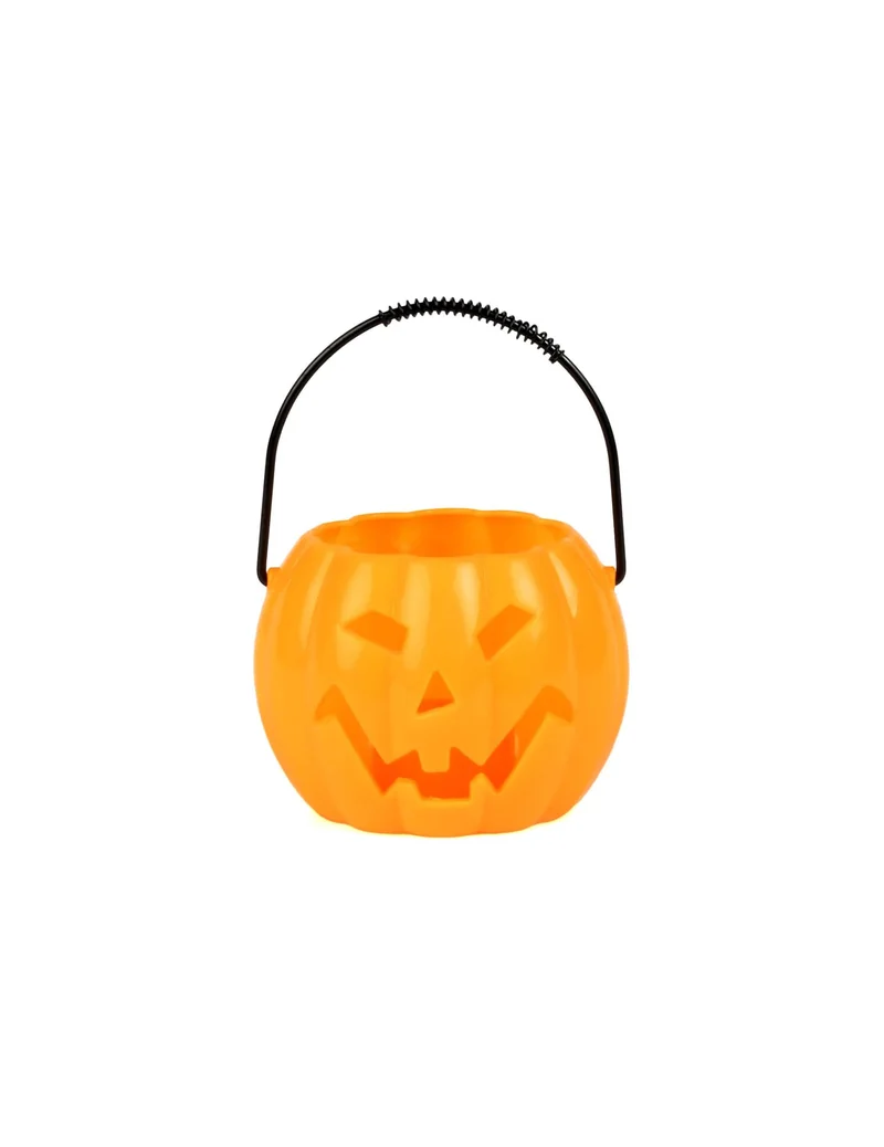 Leuchtende Kürbis-Deko LED Halloween-Raumdeko orange-schwarz 10 cm