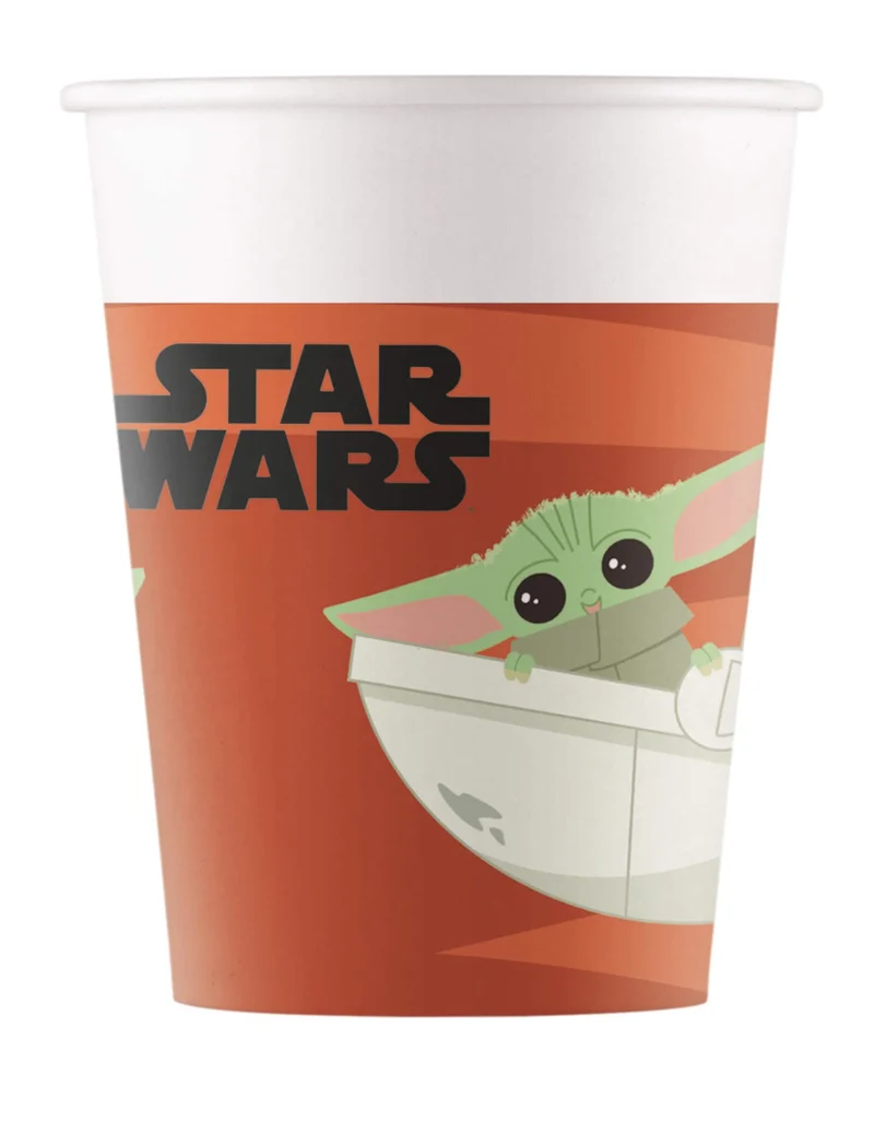 8 Baby Yoda The Mandalorian™ Pappbecher 200 ml