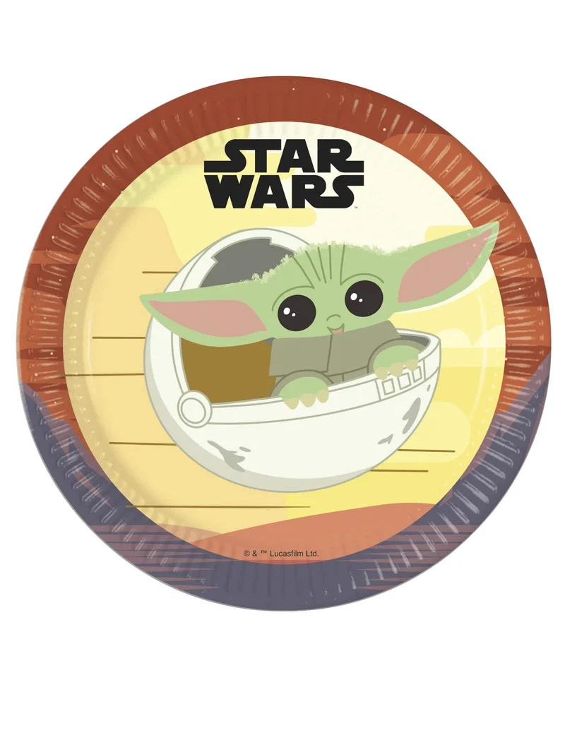 8 Baby Yoda The Mandalorian™ Pappteller 23 cm