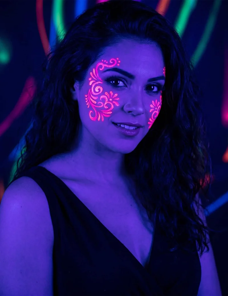 UV-Schminke Neon-Make-up Pink