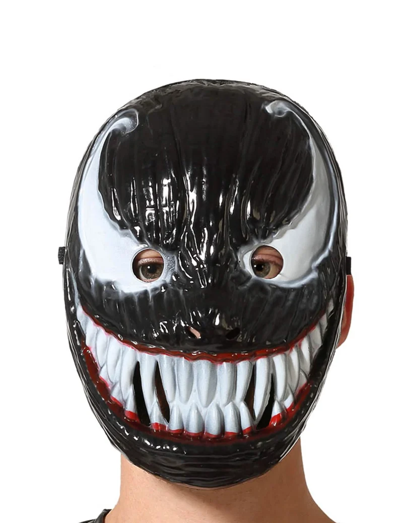 Superschurke Spinnen-Maske für Halloween Erwachsene schwarz-weiss