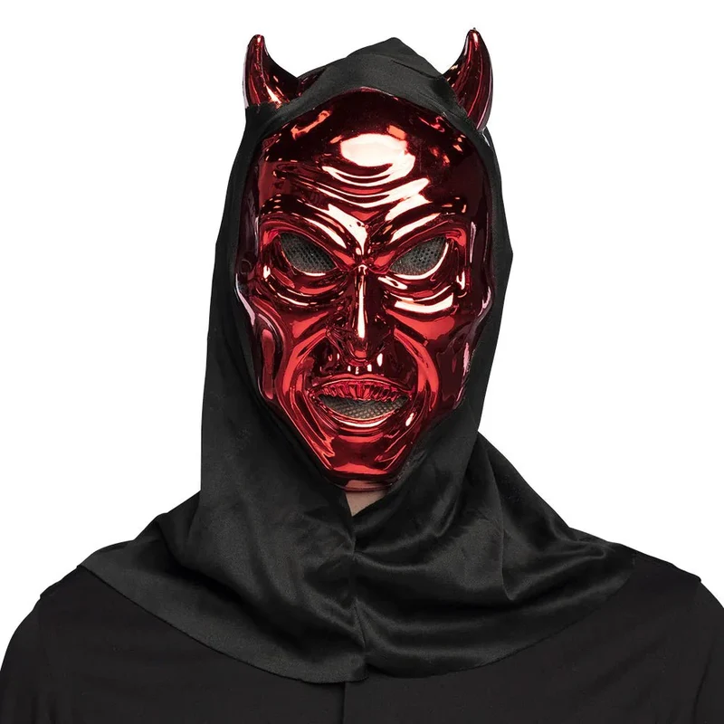 Halloween Maske Rotes Teufelchen mit Kapuze