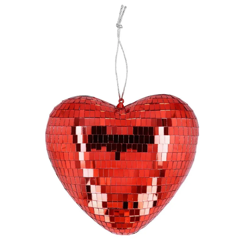 Roter Discoball Herz 19cm