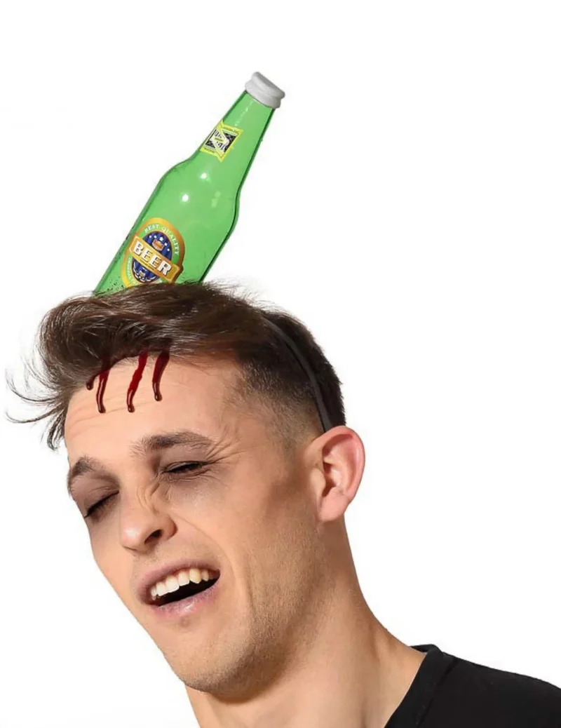 Zerbrochene-Bierflasche blutiges Halloween-Accessoire für Erwachsene grün