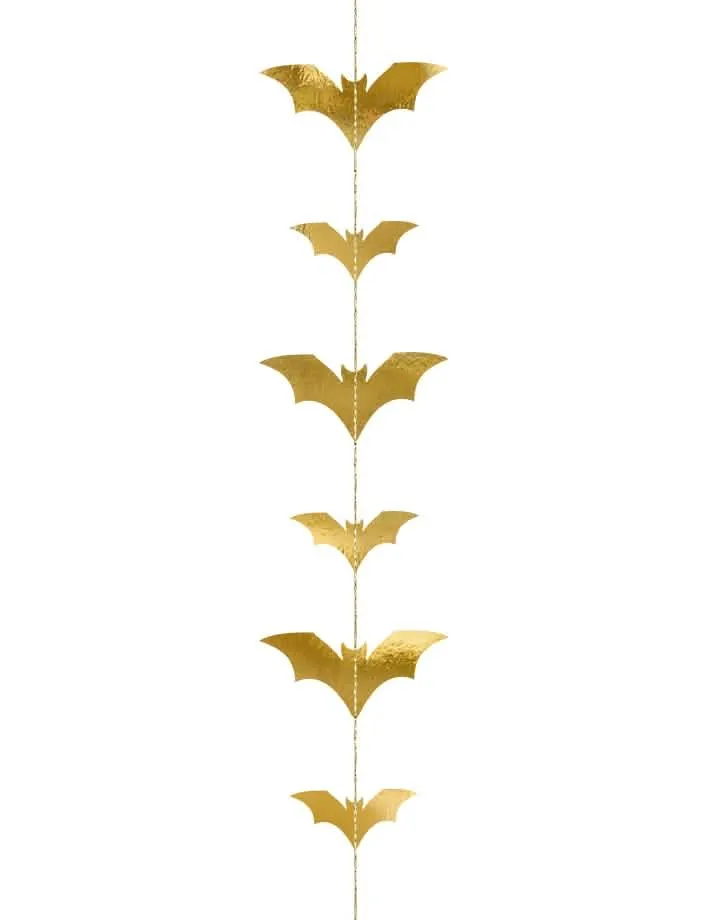 Fledermaus-Girlande Halloween-Raumdeko goldfarben 150 x 11 cm