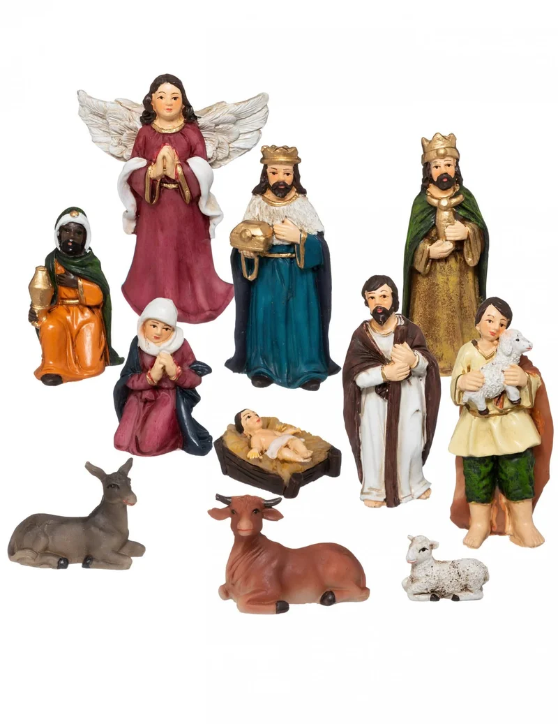 11 Harz-Krippenfiguren 7,5 cm für die Weihnachtskrippe