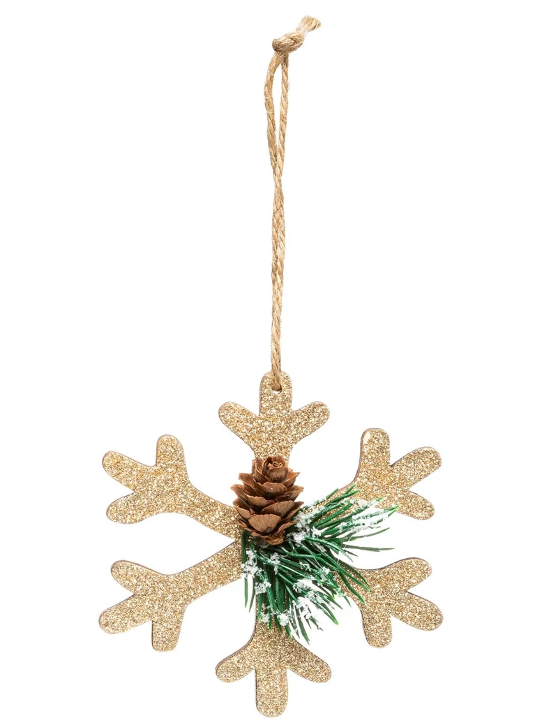 Goldene Natur-Schneeflocken-Anhänger 10 cm für den Weihnachtsbaum