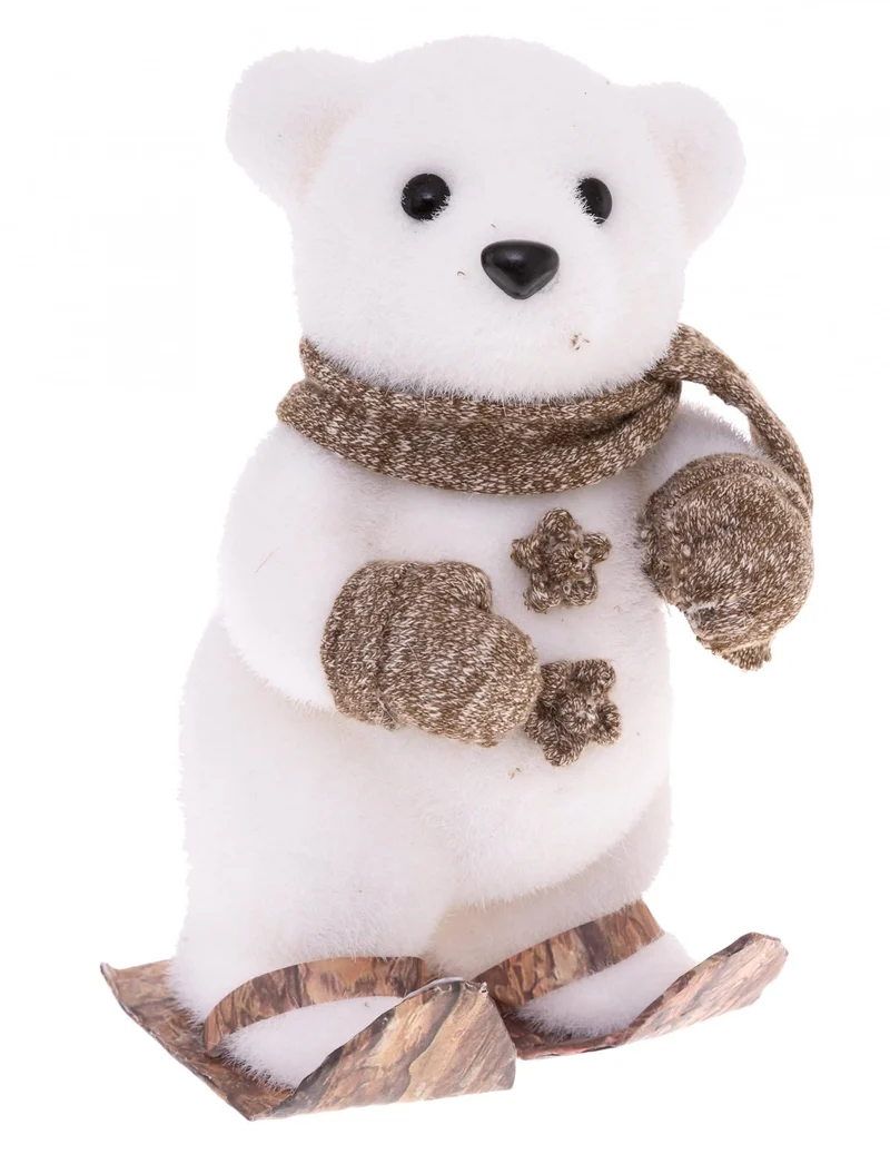 Weihnachtsdekoration Eisbär auf Skiern 23 cm