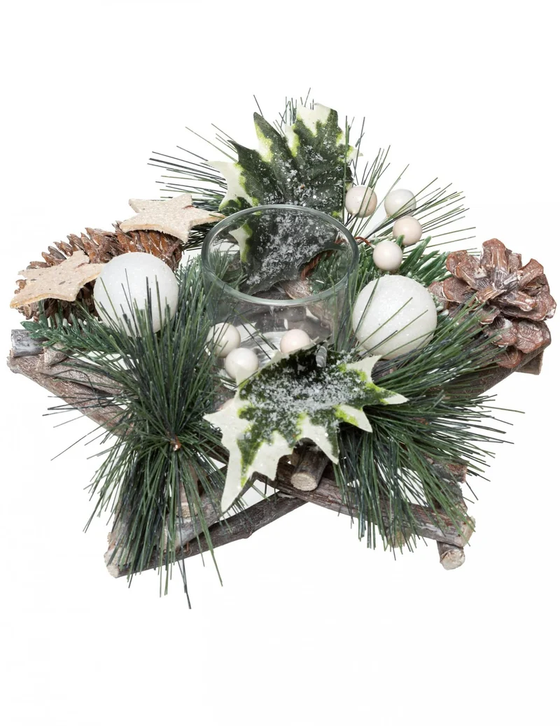 Teelichthalter Waldstern 20 cm Weihnachtsdeko